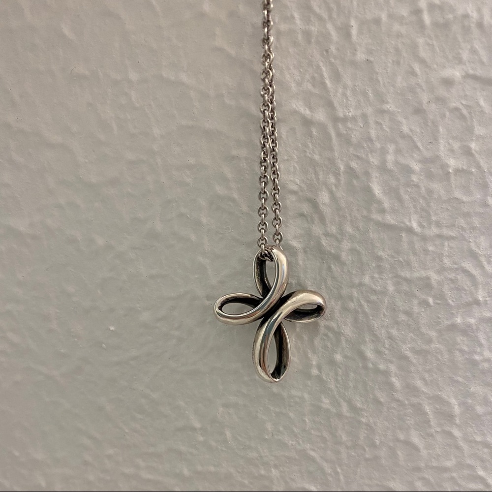 James Avery Silver Eternal Ribbon Cross Necklace